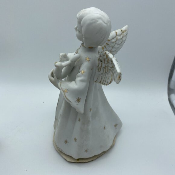 Vintage Pair Of SCHMID BROTHERS Music Box Angels Harp & Horn 7” - Picture 3 of 14